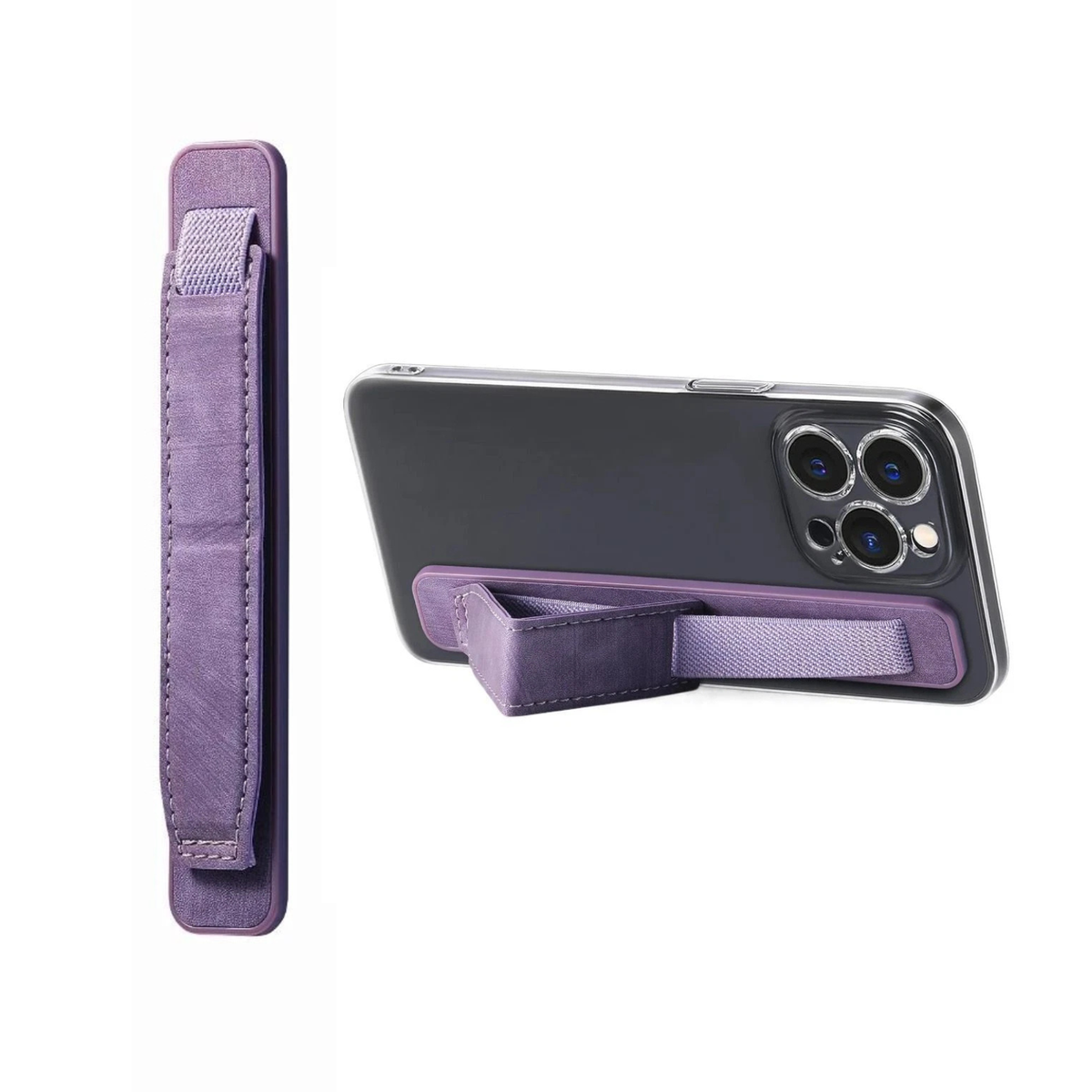 Mobile Phone Finger Grip Strap Wristband Holder Stand Accessory Purple