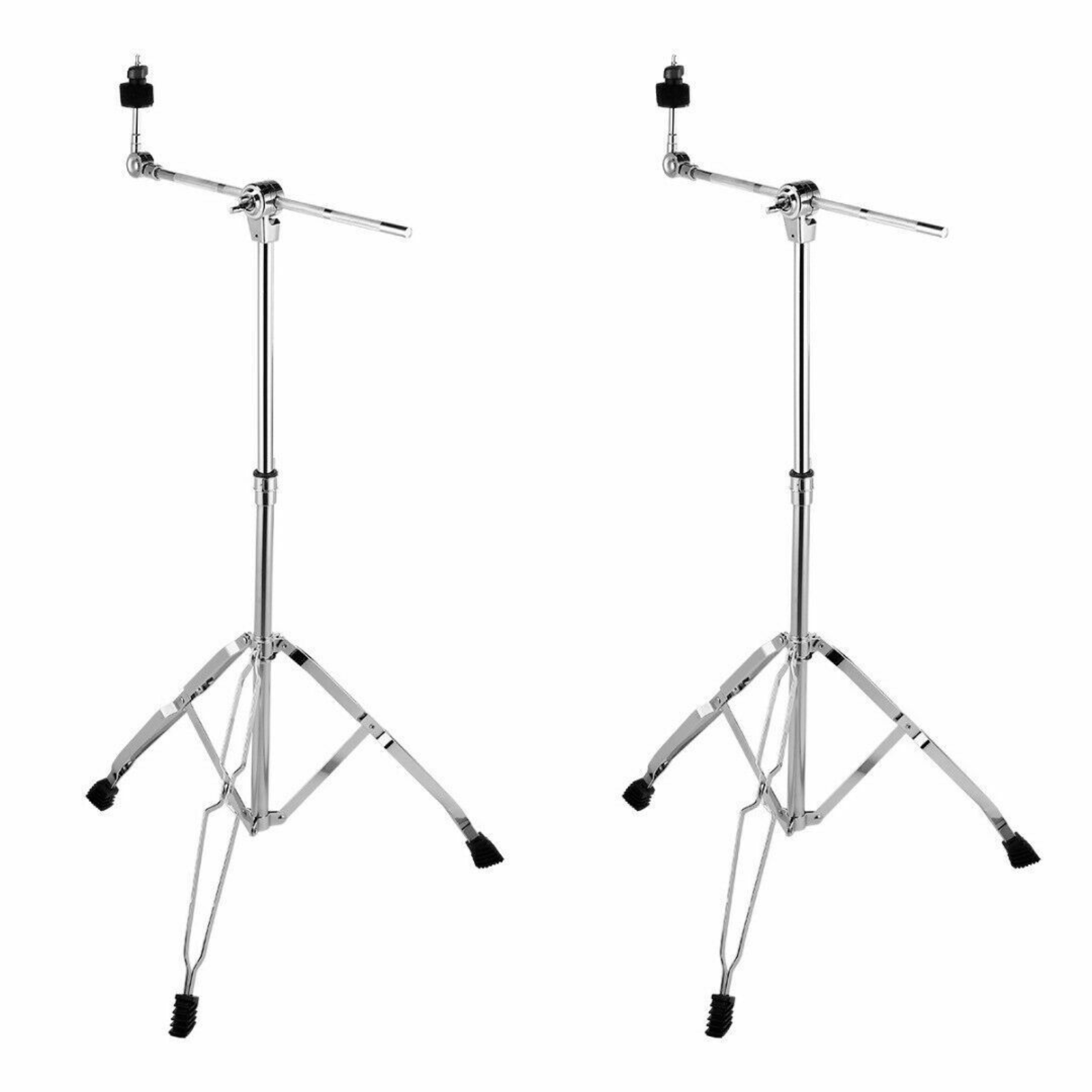 Adjustable Double Braced Crash Splash Mount Holder 2x Cymbal Boom Stand Drum
