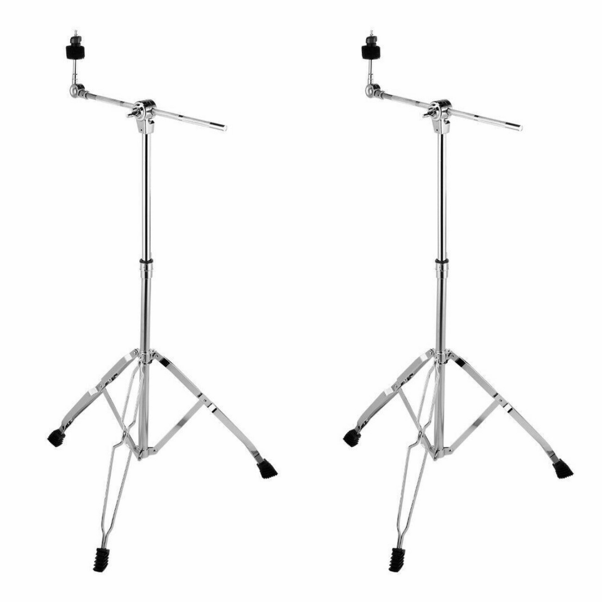 Adjustable Double Braced Crash Splash Mount Holder 2x Cymbal Boom Stand Drum