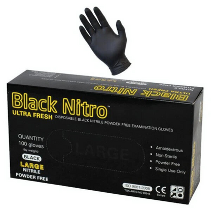 Nitrile Gloves Black Disposable Powder Free Food Industrial Medical Protection L