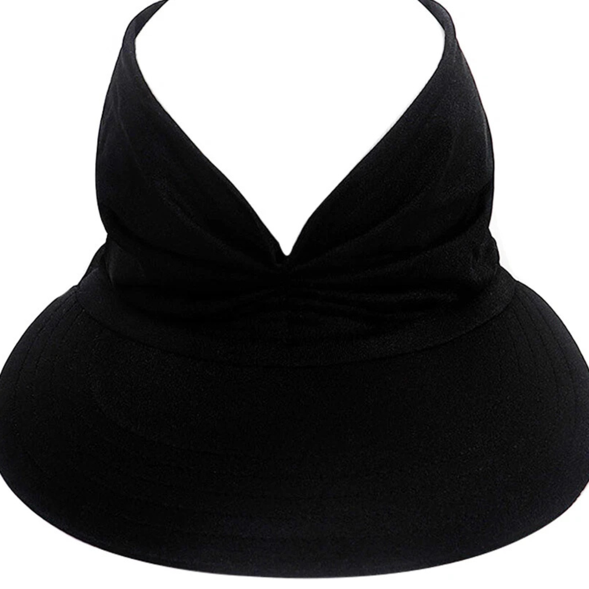 Summer Women Sport Pony Tail Visor Hat Swimming Cap Wide Brim Sun Shade Black