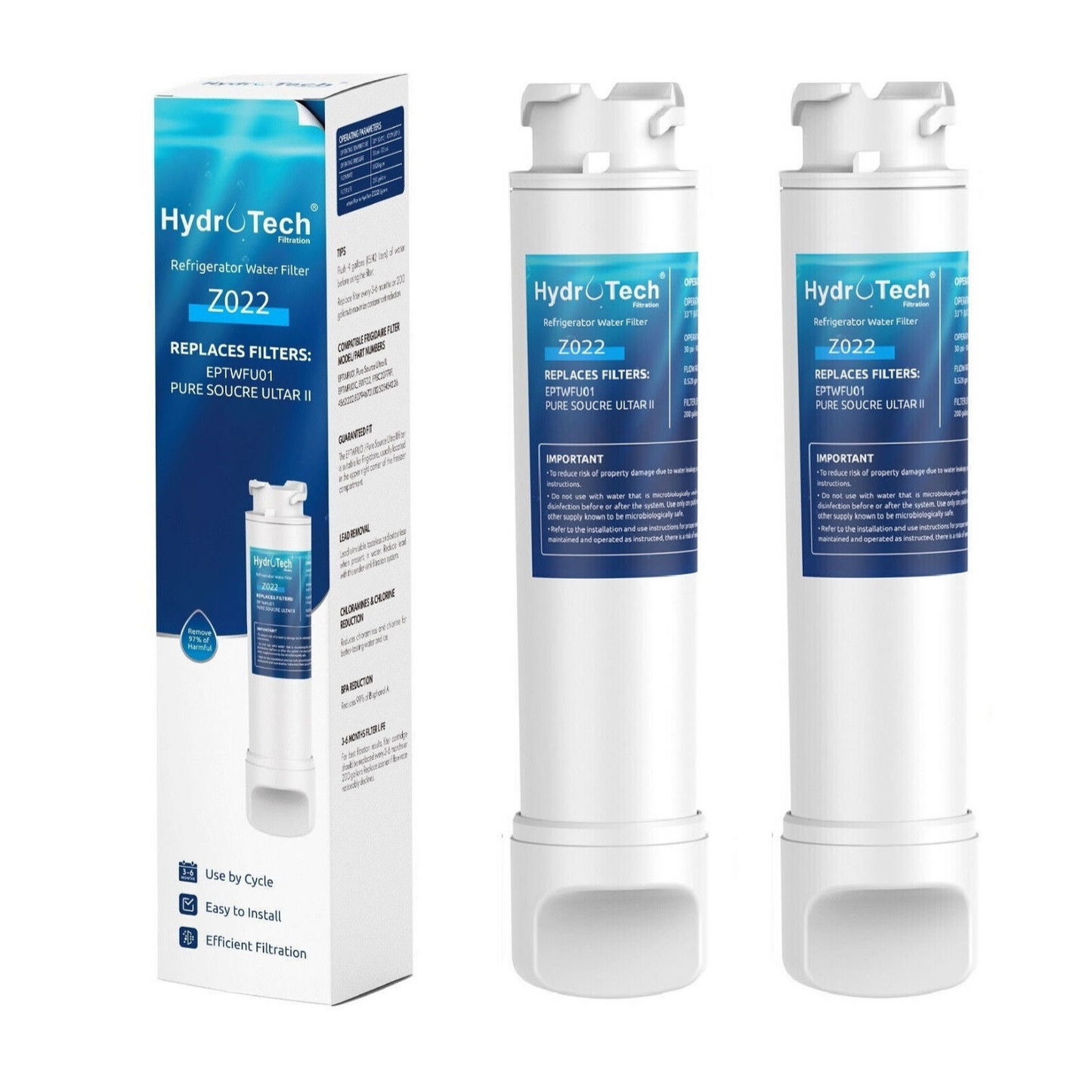 High Quality 2Pack Fridge Water Filter EPTWFU01 for Electrolux