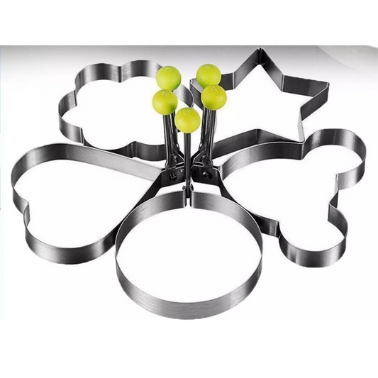 5x Frying Shape Stainless Steel Metal Ring Pancake Fried Egg Mould Egg Rings