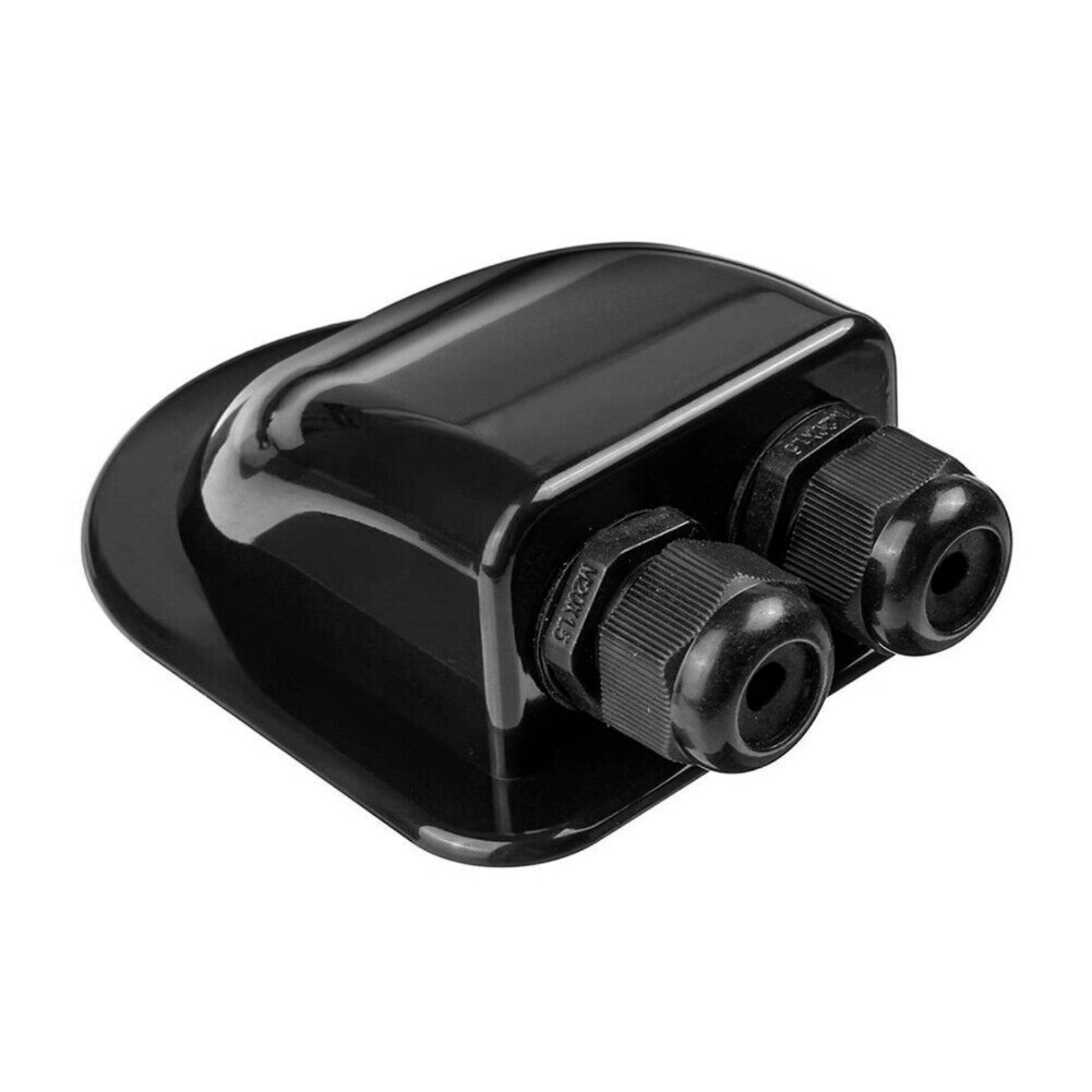 Double Hole Caravan Roof Boat Cable Entry Gland Solar Panel Mounting Black