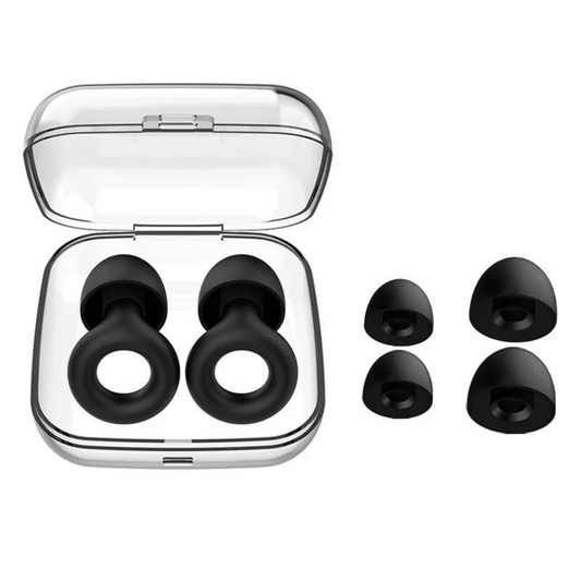 Noise Reduction Soft Silicone Ear Plug Flexible Reusable Study Sleep Black