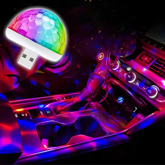 USB RGB Car Atmosphere Ball Lamp Music Sound Activated Interior Light