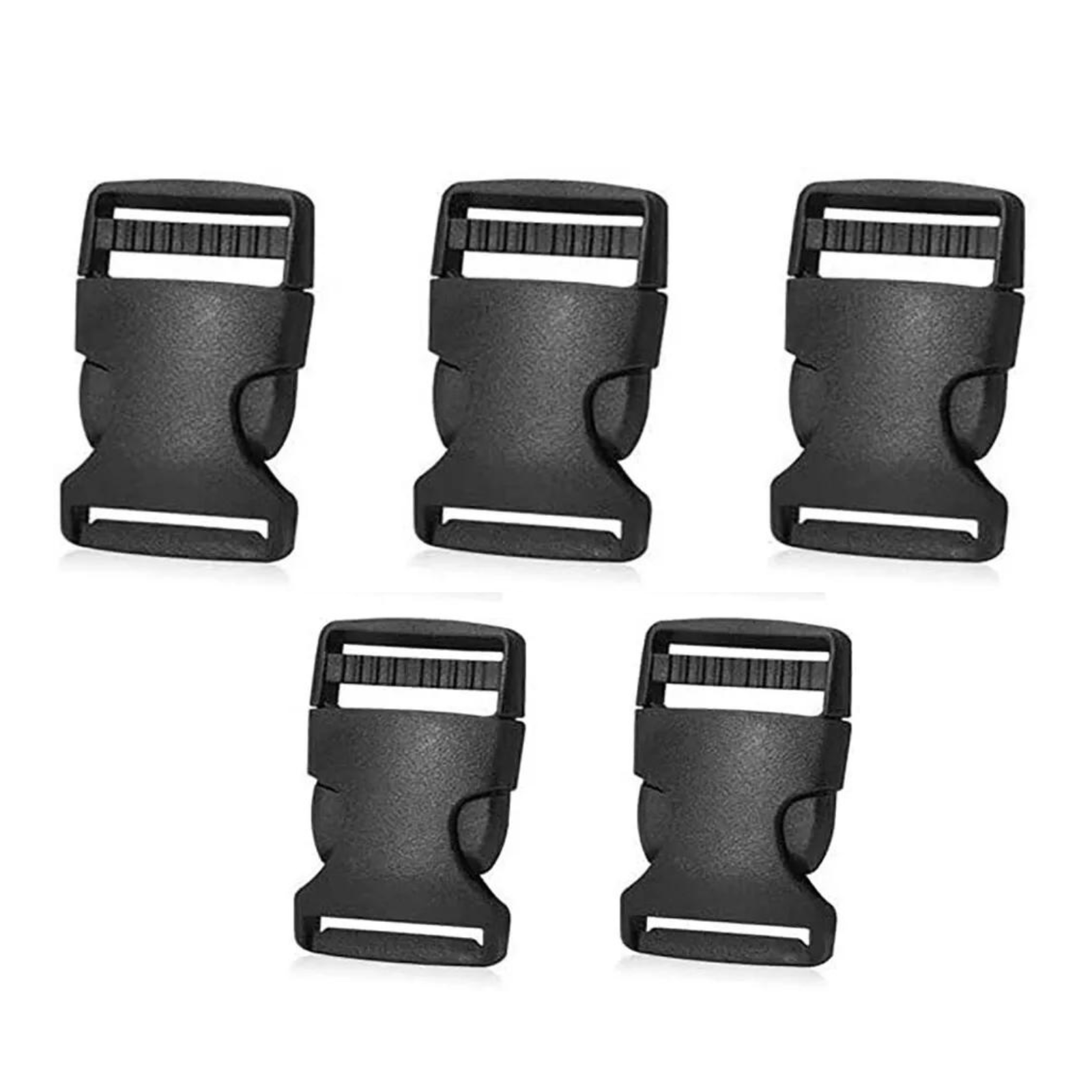 25mm Quick Release Buckle Clip 5x Black Plastic Side Cord Strap Fastener