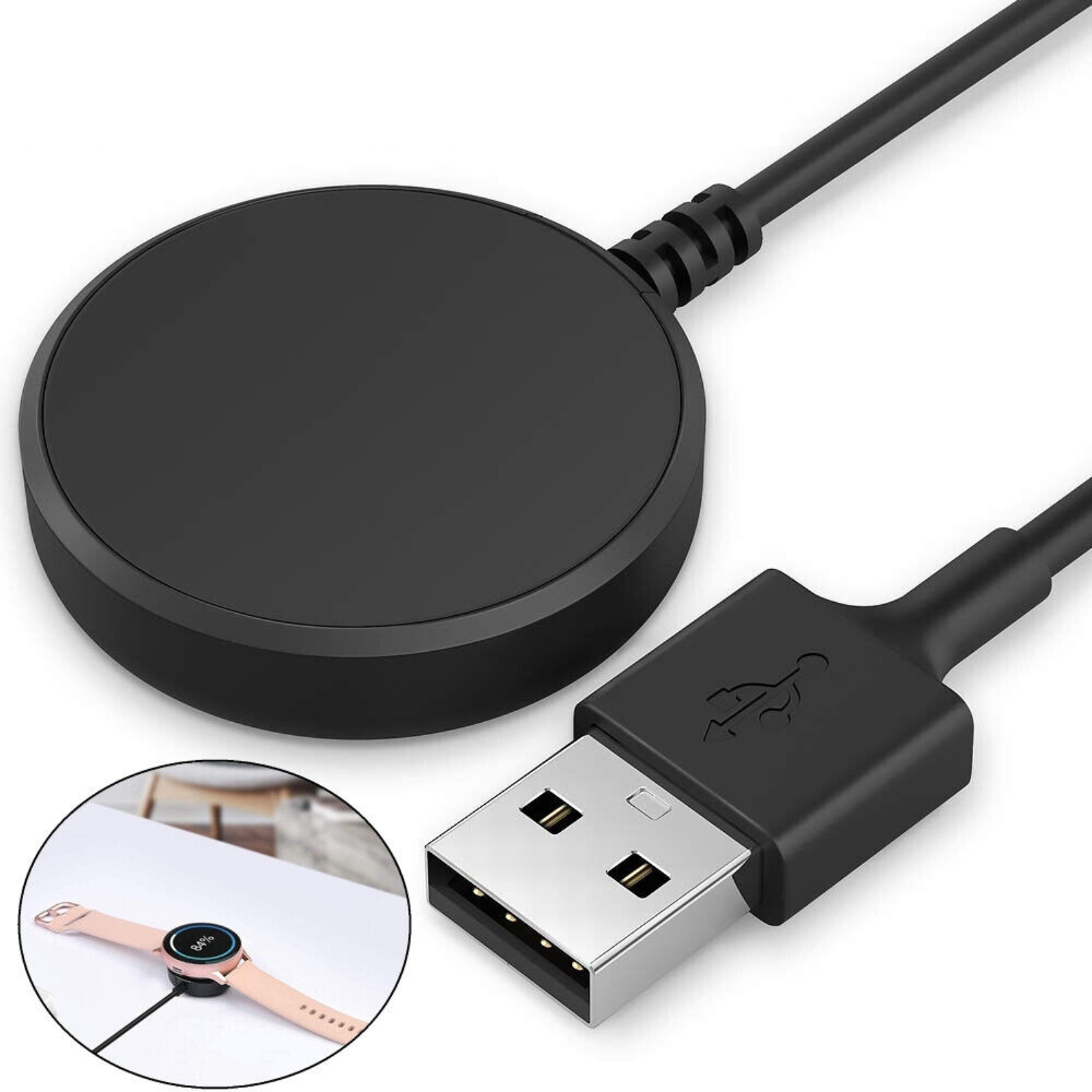 Samsung Galaxy Watch Active 1/2/3 40/41/44mm USB Charger Dock Cradle Cable