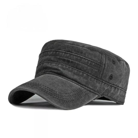 Cadet Field Military Cap Style Adjustable Classic Army Plain Black Baseball Hat