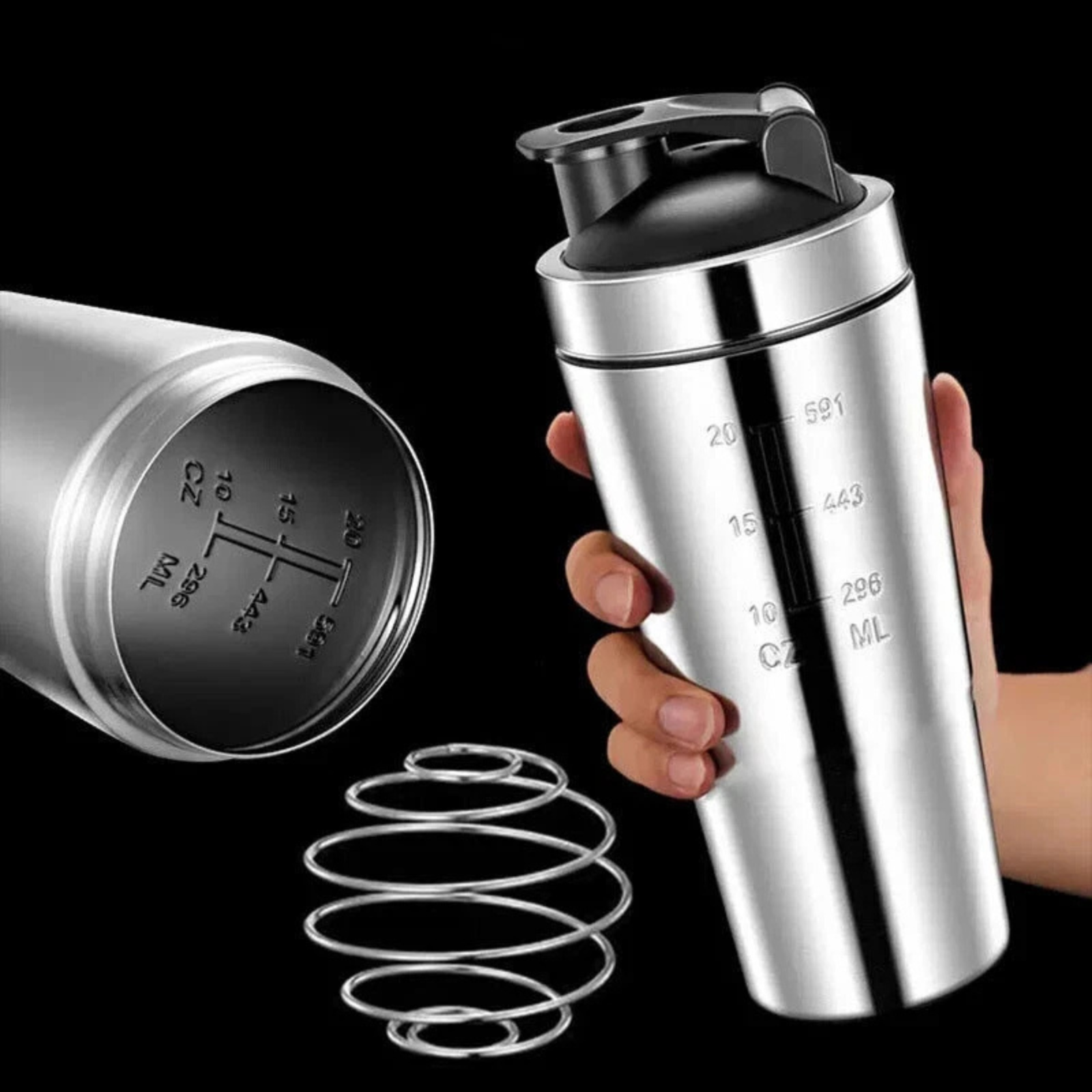 750ml Protein Shaker Bottle BPA-Free with Mixer Ball for Fitness