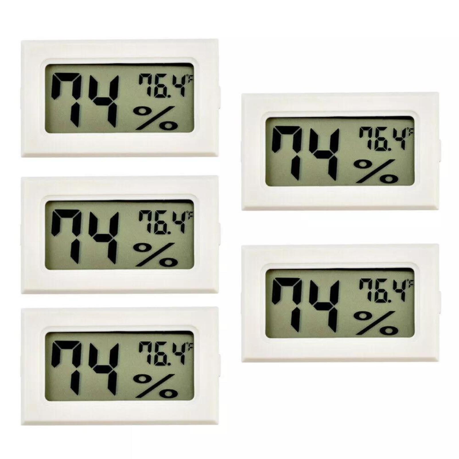 Humidity Meter Tester 5x Digital Hygrometer Temperature Thermometer Reptile Whte