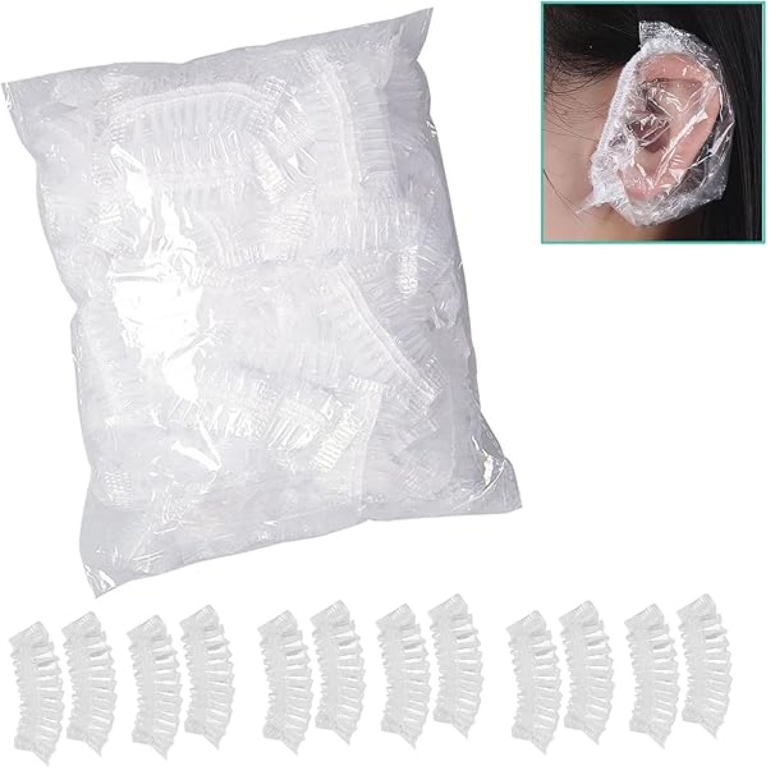 100PCS Disposable Waterproof Ear Bath Cover Dyeing Hair Salon