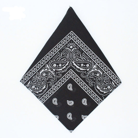 Paisley 100% Cotton Black Bandanas Head Wrap Durag Summer Scarf