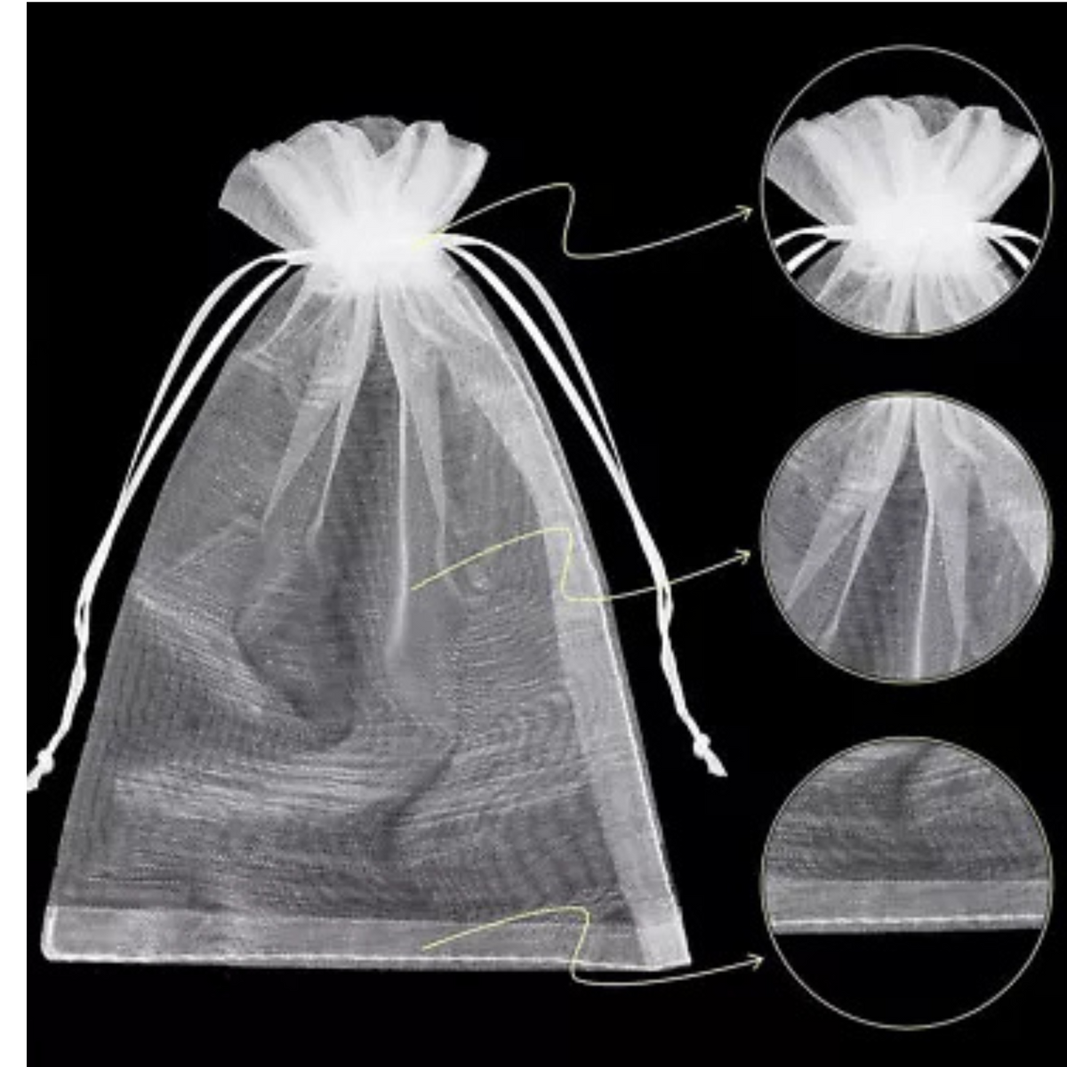 Gift Wedding Pouch Organza Bags Sheer Bags Candy Packaging 100pcs