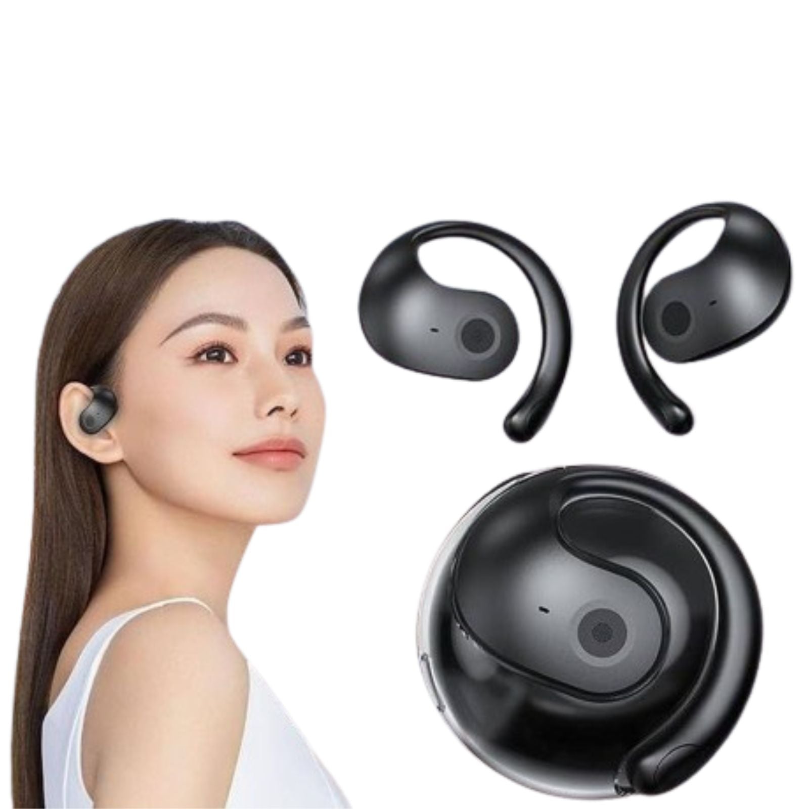 Bluetooth Earphones 5.4 Earbuds Wireless Black Headphones Sport Gym On Ear