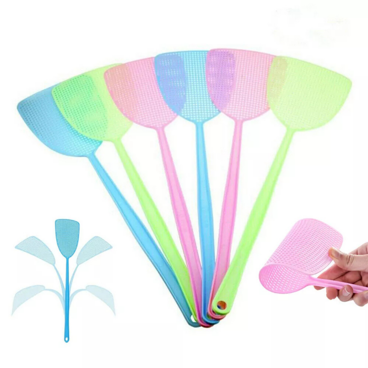 Manual Swat Pest Flyswatter Home Office 6Pcs Fly swatter Plastic