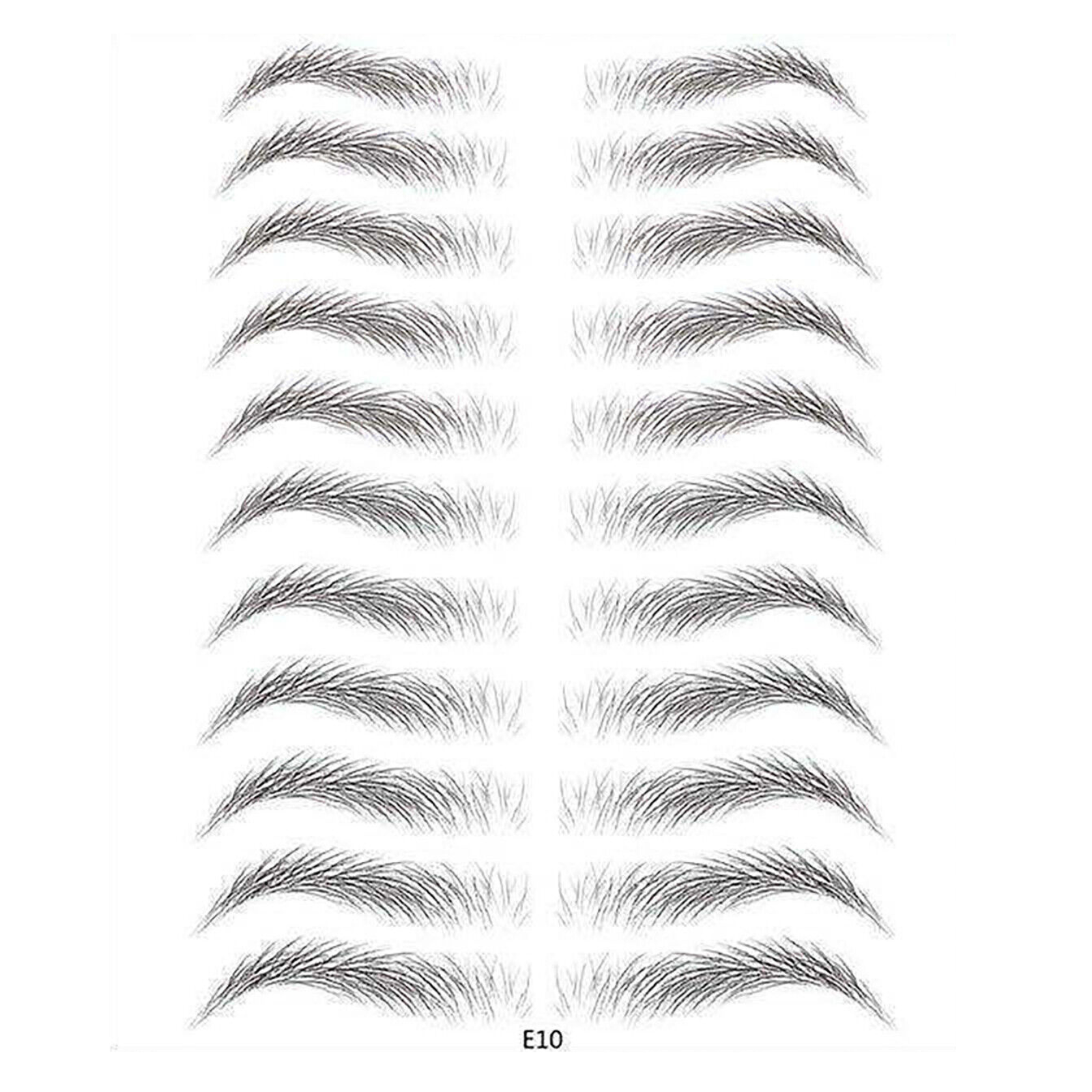 Authentic Hair-like Stick-On Eyebrow Sticker Waterproof No.10 Black