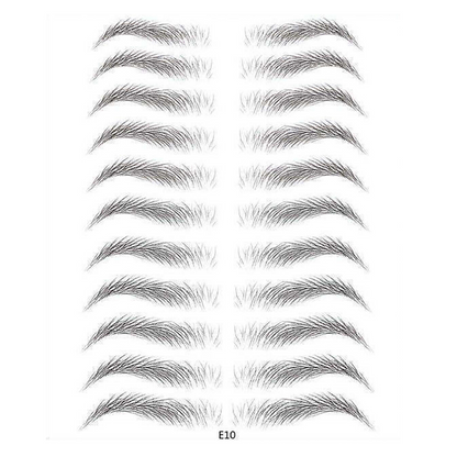 Authentic Hair-like Stick-On Eyebrow Sticker Waterproof No.10 Black