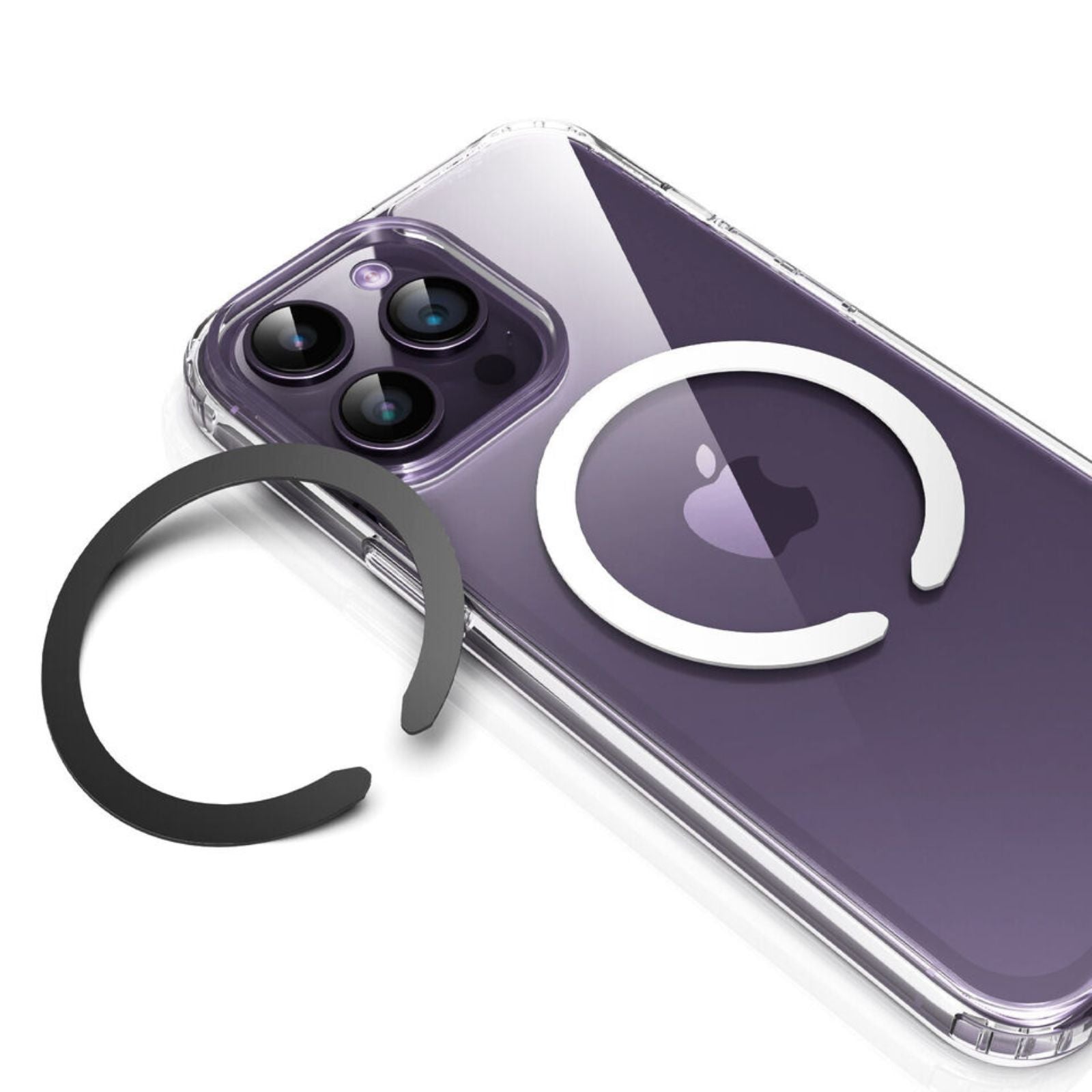Metal Magsafe Ring For Galaxy iPhone 3x Car Compatible Wireless Charger Black