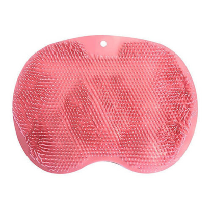 Pink Brush Cleaning Mat Shower Bath Foot Back Body Scrubber Pad