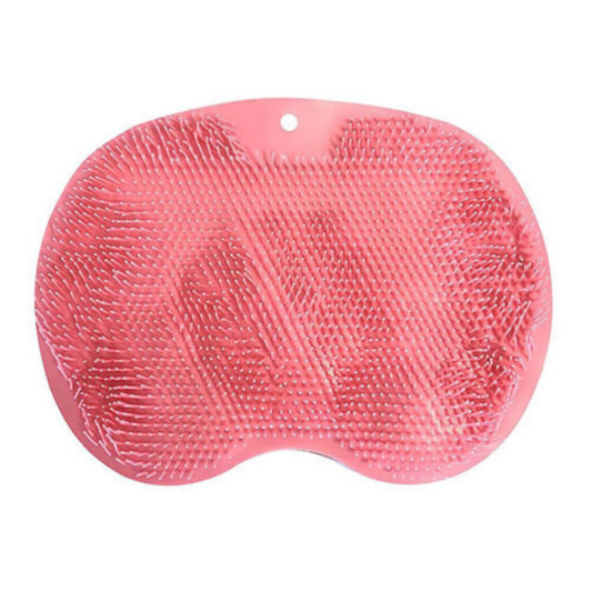 Pink Brush Cleaning Mat Shower Bath Foot Back Body Scrubber Pad