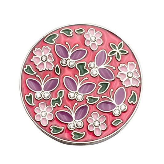 Foldable Floral Round Table Hook Handbag Holder Portable Bag Hanger Red