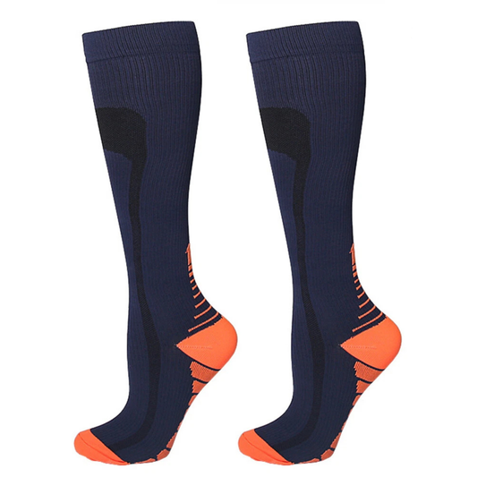 Navy Blue Copper Socks Stockings L XL Circulation Support