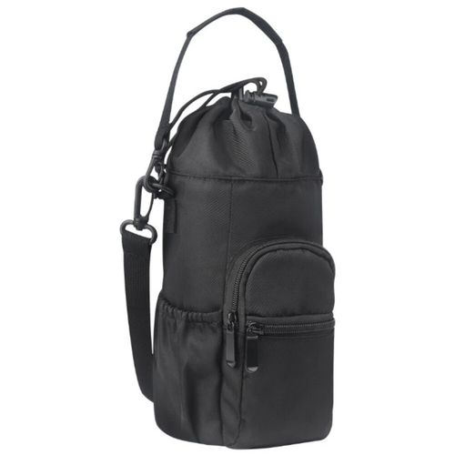 Adjustable Holder Strap Water Bottle Carrier Bag Black Outdoor Travel Gear
