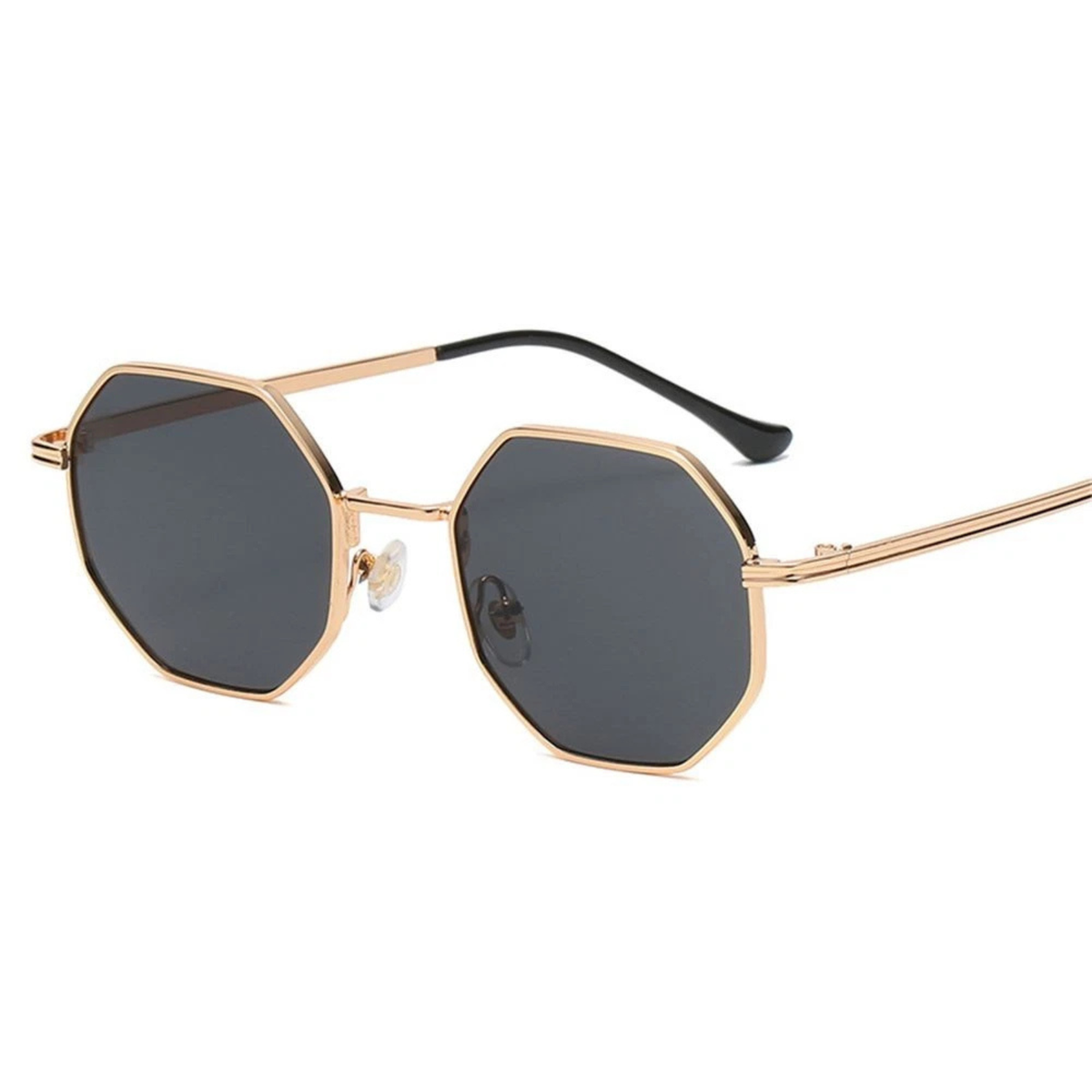 Gold Black Grey Square Sunglasses Stylish Eyewear for Men Women Fashion Pro