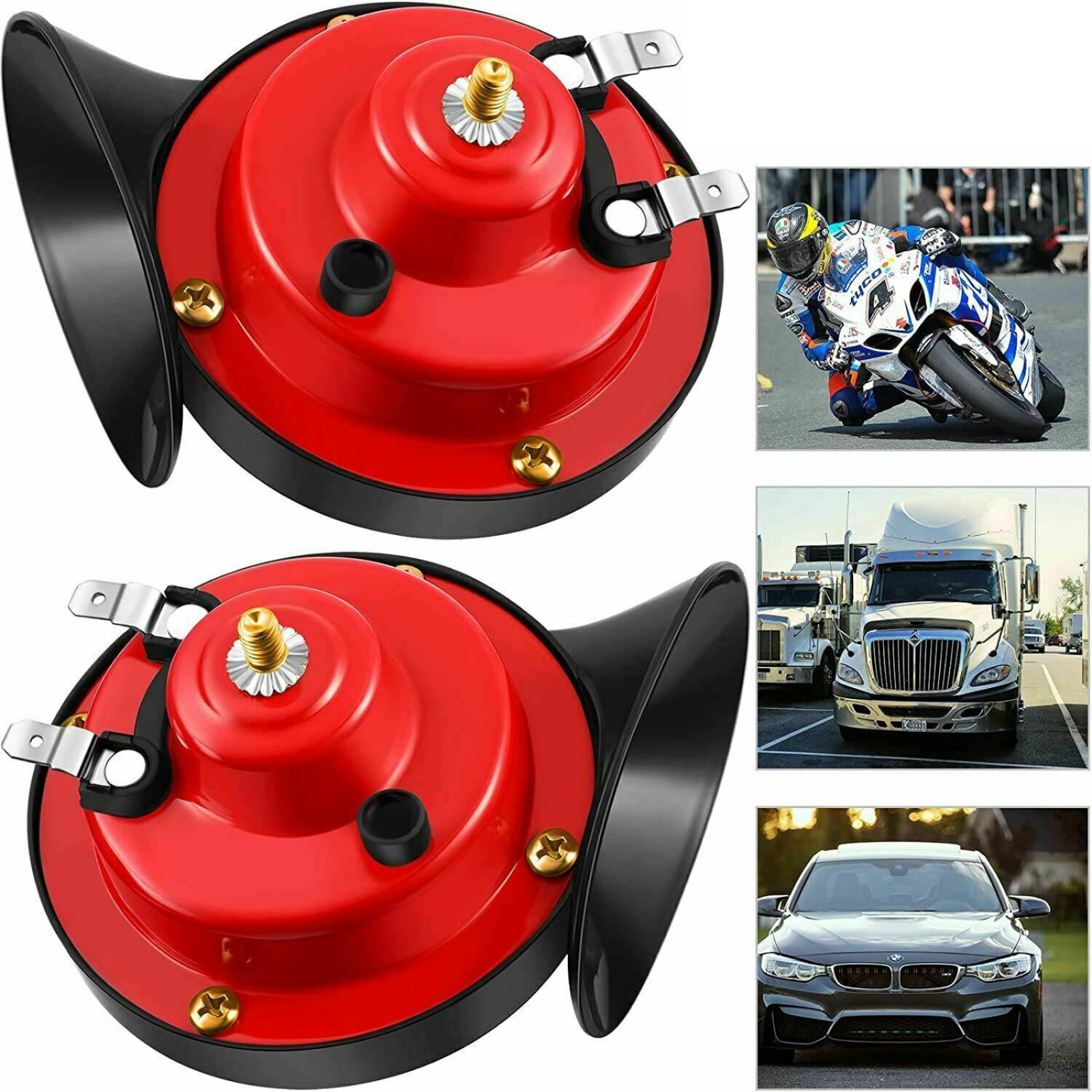 Super Loud Horn Snail Motorcycle 2pcs Super Horn 12V 300DB Car Truck Boat Train