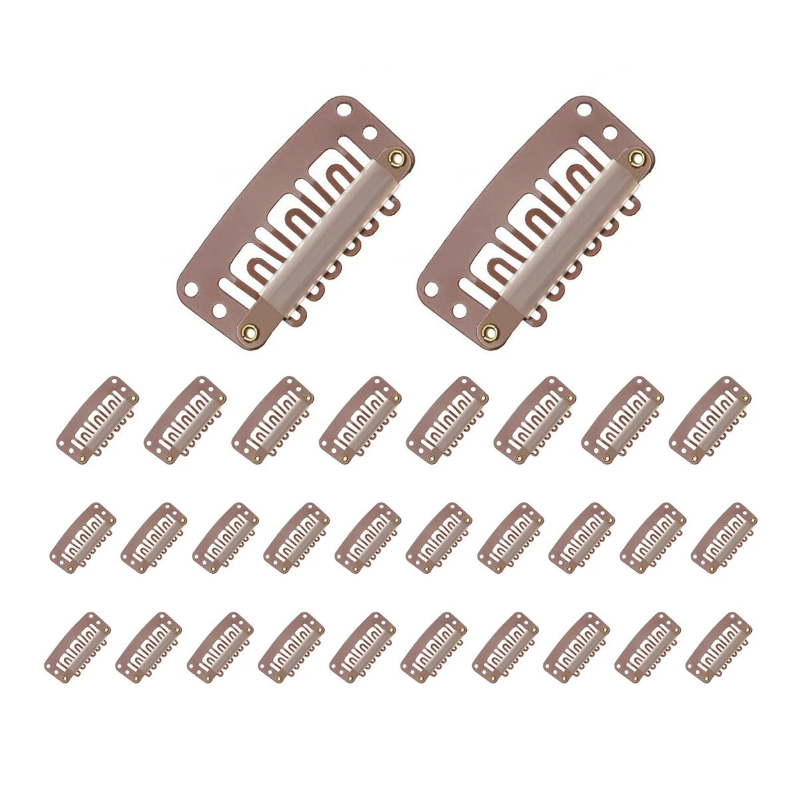 Light Brown Snap Wig Clips for Hair Extensions & Styling