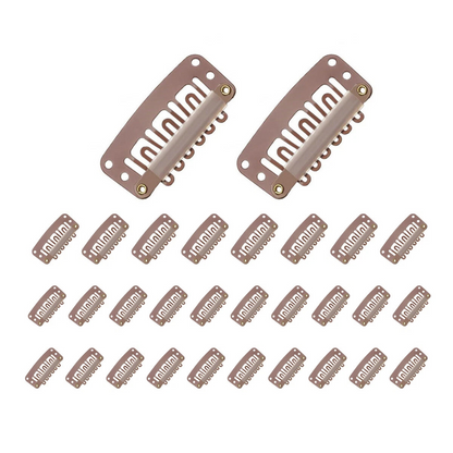 Light Brown Snap Wig Clips for Hair Extensions & Styling
