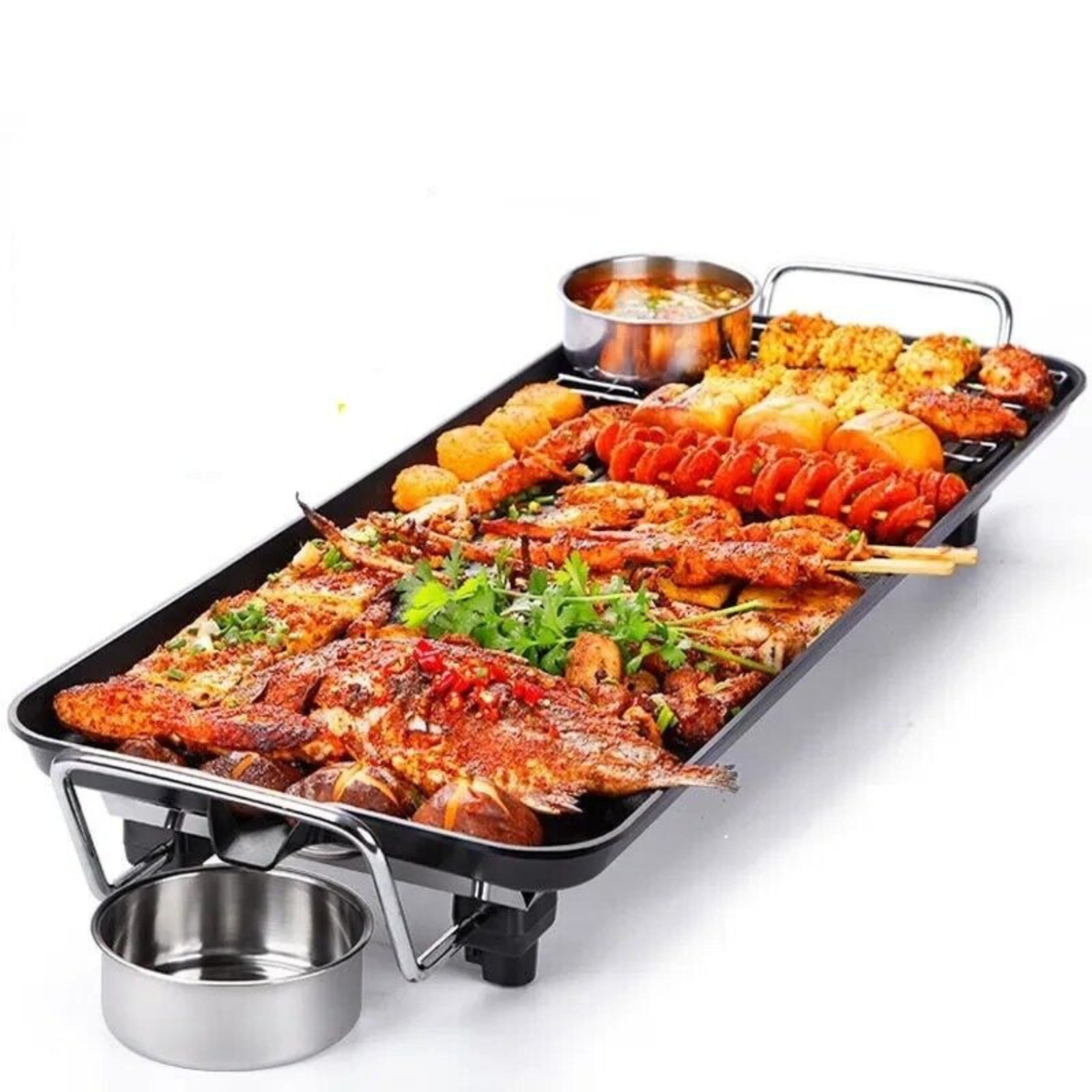 Non-Stick Hot Plate Griddle Smokeless Electric BBQ Grill Teppanyaki Up To 1500W