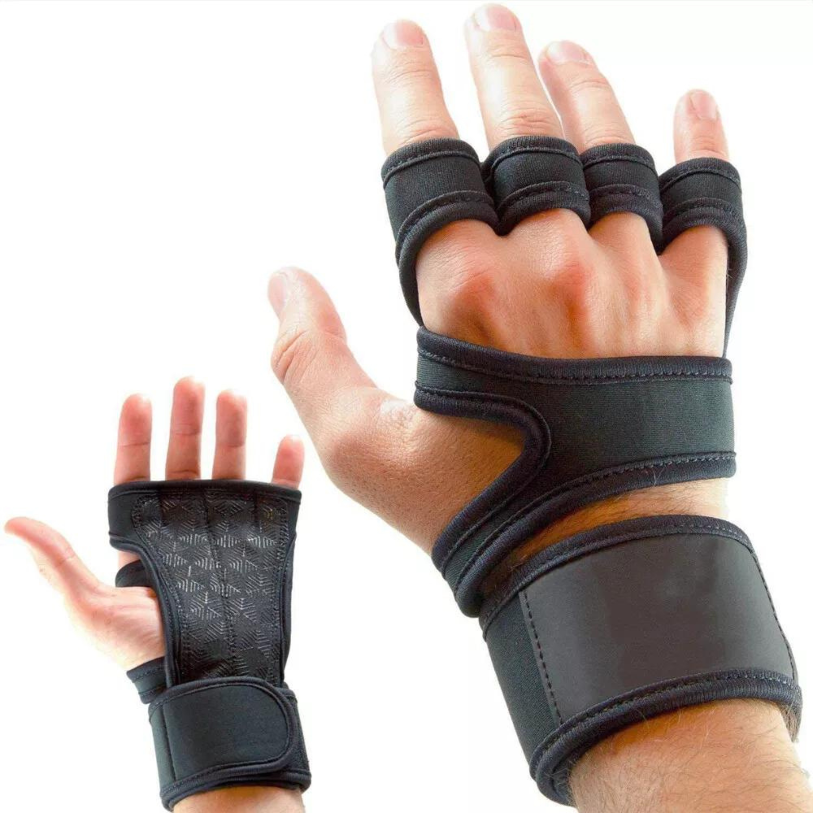 Black Large Body Building Gym Gloves  Women Men Fitness Sports Weight Lifting
