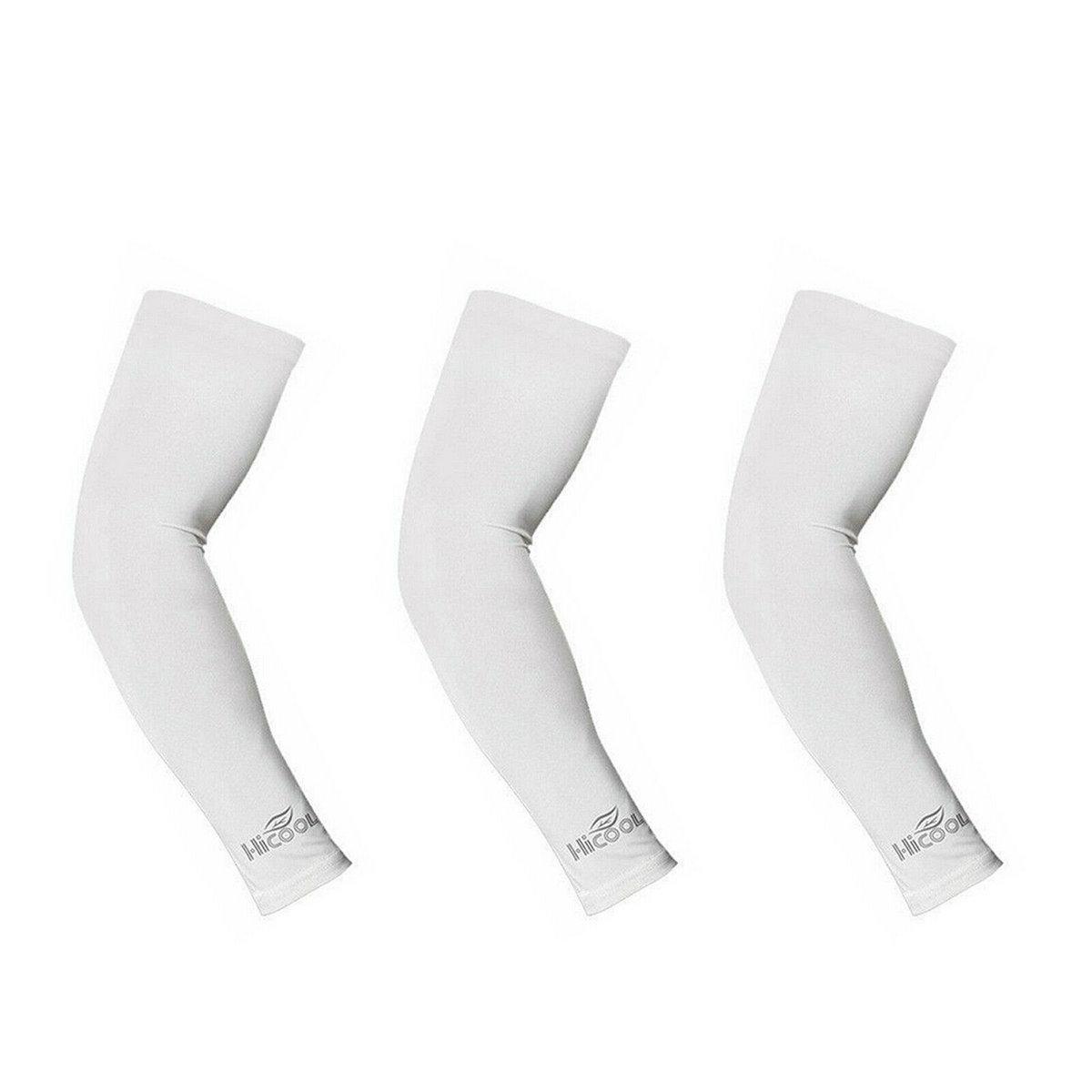 UV Protection Covers Cycling Golf 3 Pairs Cooling Sport Arm Stretch SleevesWhite