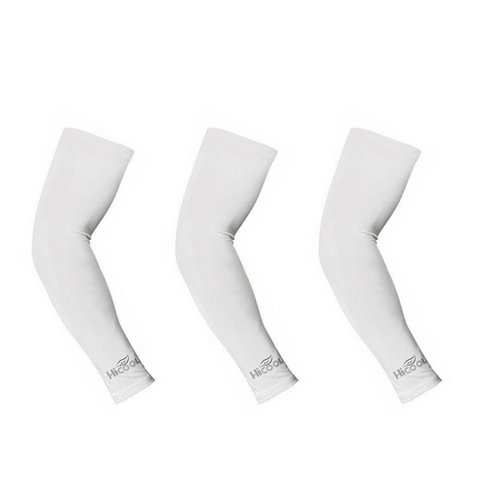 UV Protection Covers Cycling Golf 3 Pairs Cooling Sport Arm Stretch SleevesWhite