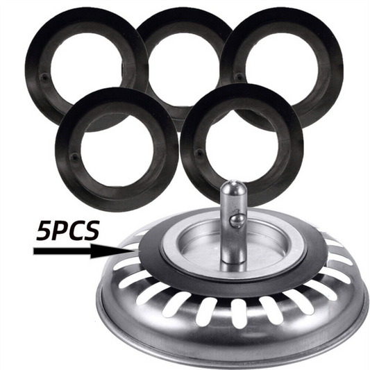 Sink Strainer Washer Seal Ring 5pcs Soft PVC For Kitchen Repair Easy Install A