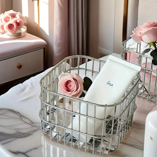 Household Stainless Steel Storage Basket Durable Organizing Solution Kitchen