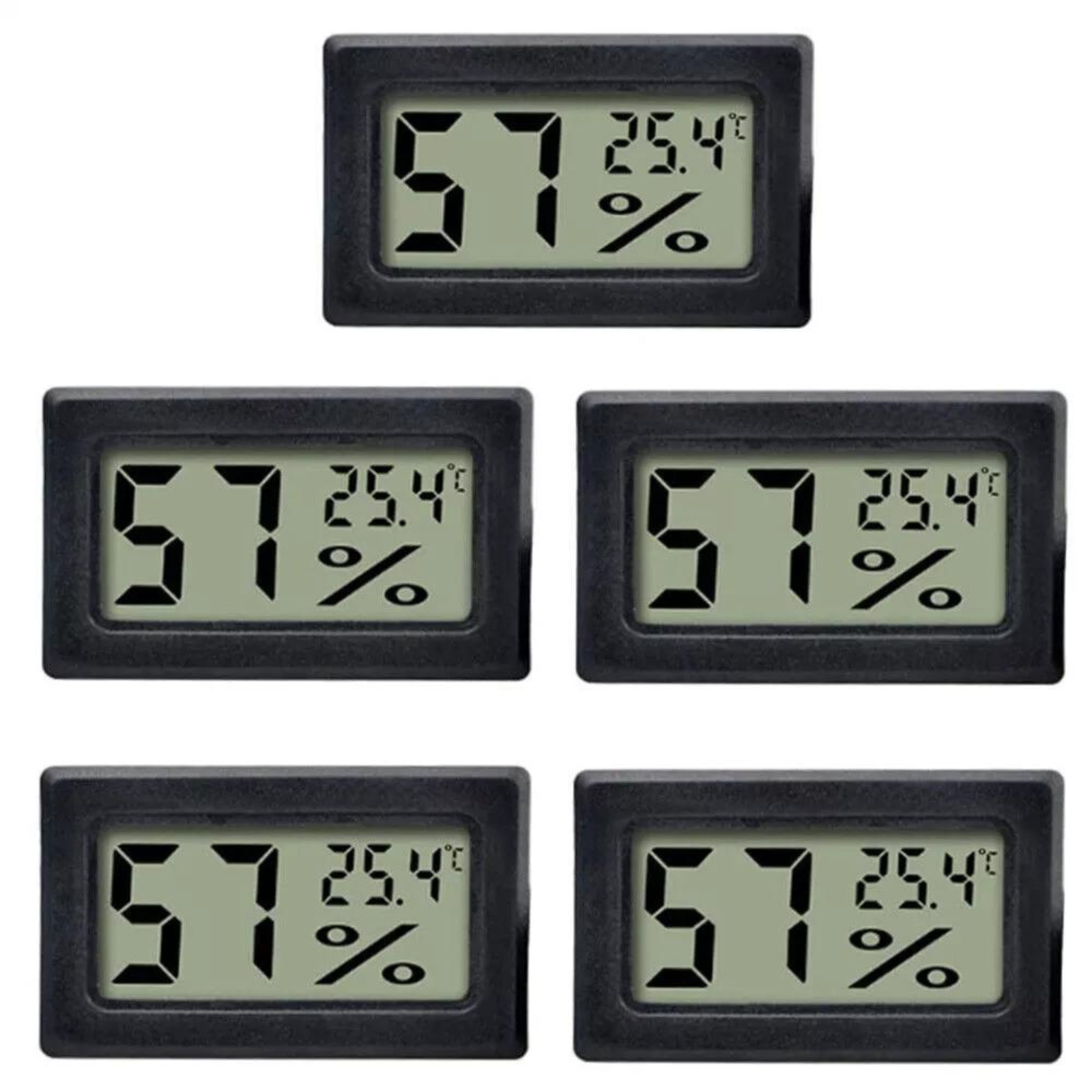Humidity Meter Tester 5x Digital Hygrometer Temperature Thermometer Reptile Blck