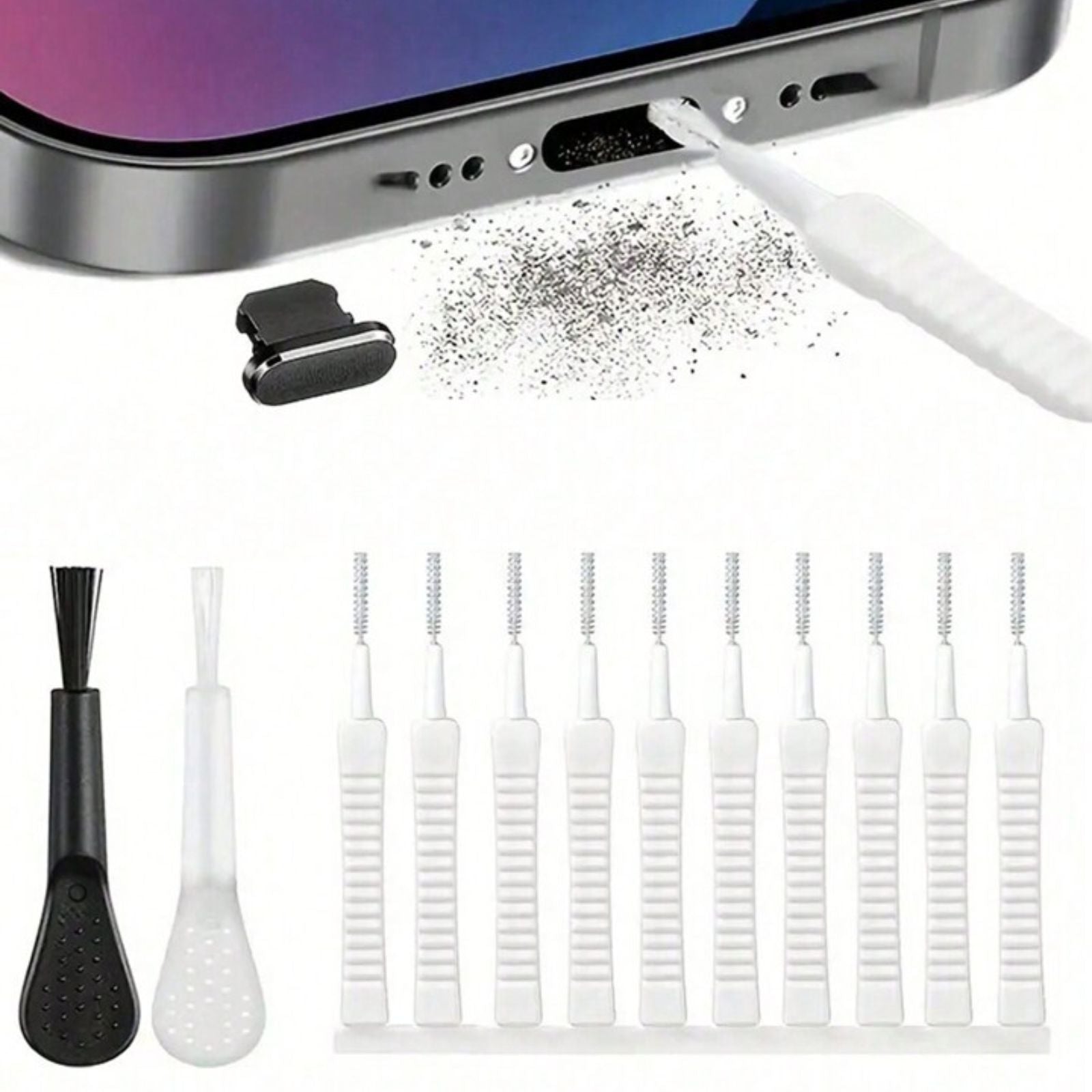 13pcs Type C Mobile Phone Port Dust Removal Cleaner Tool