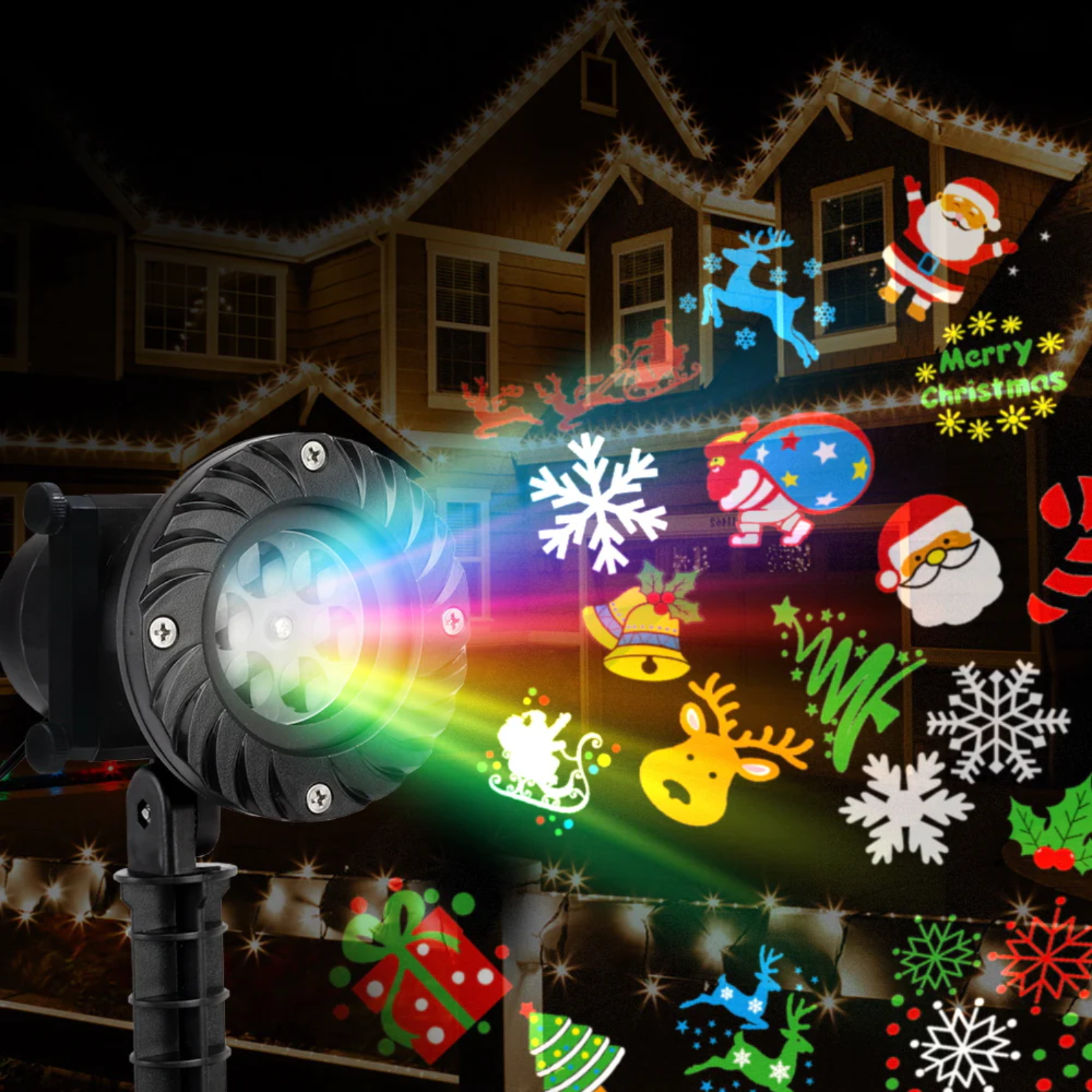 Projector Light Outdoor Decorations Jingle Jollys Christmas Lights