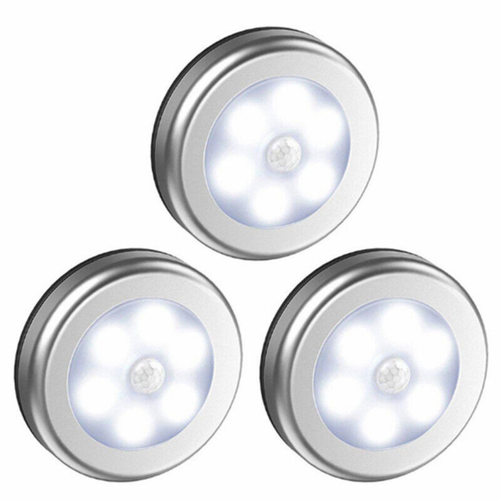 3pcs Night Light 6 LED Motion Sensor Stairs Hallway Home Lamp Battery Operated