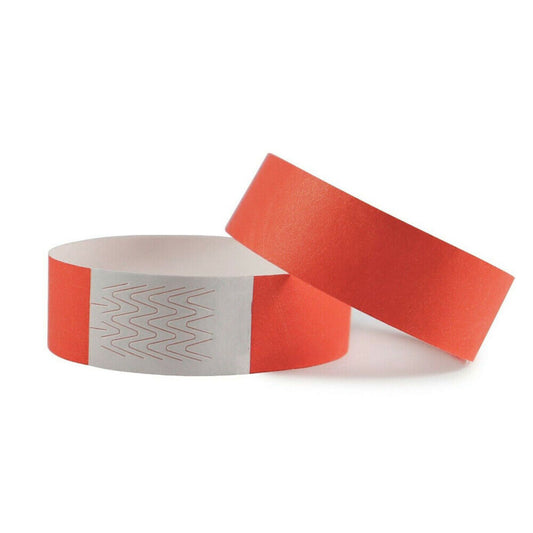 100pcs Paper Tyvek Red Wristbands Festival Party Security Event ID Club Bands