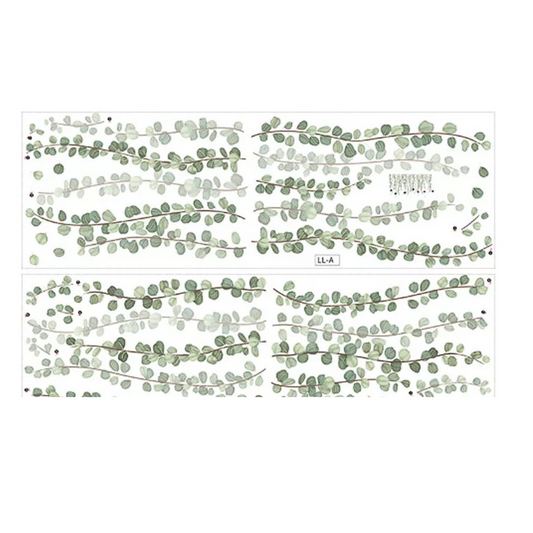 Wall Stickers Living Room Decor Plant Removeable Tropical Green Leaves #01