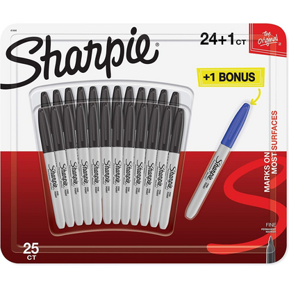 Black Permanent Sharpies Marker 24pcs  Pen Fine Point