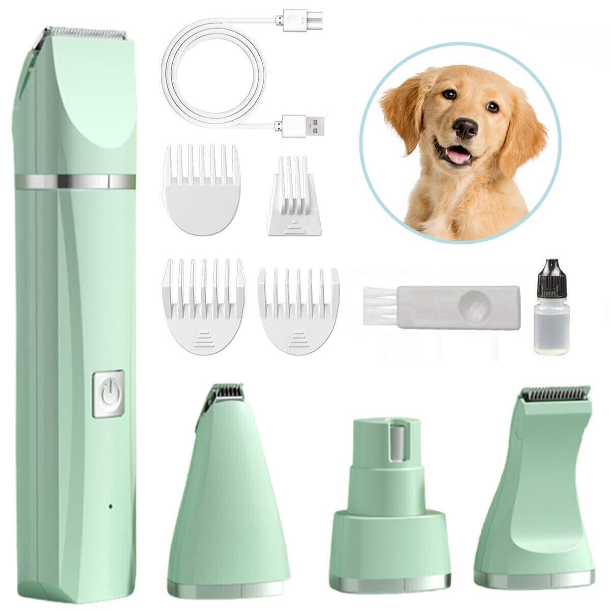Grooming Kit Pet Electric Shaver Professional Trimmer Pet Cat Dog Clippers Green