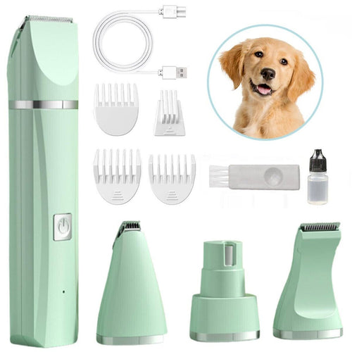 Grooming Kit Pet Electric Shaver Professional Trimmer Pet Cat Dog Clippers Green