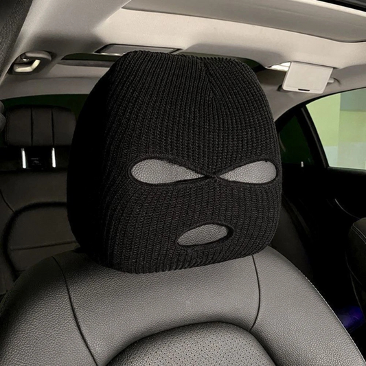 Universal Personality Black Car Headrest Cover Protector Fit