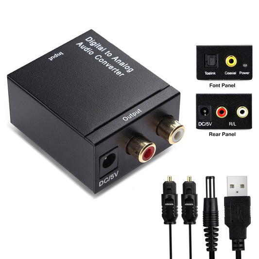 Audio Analog Converter Adapter Digital Optical Coaxial Toslink DAC RCA