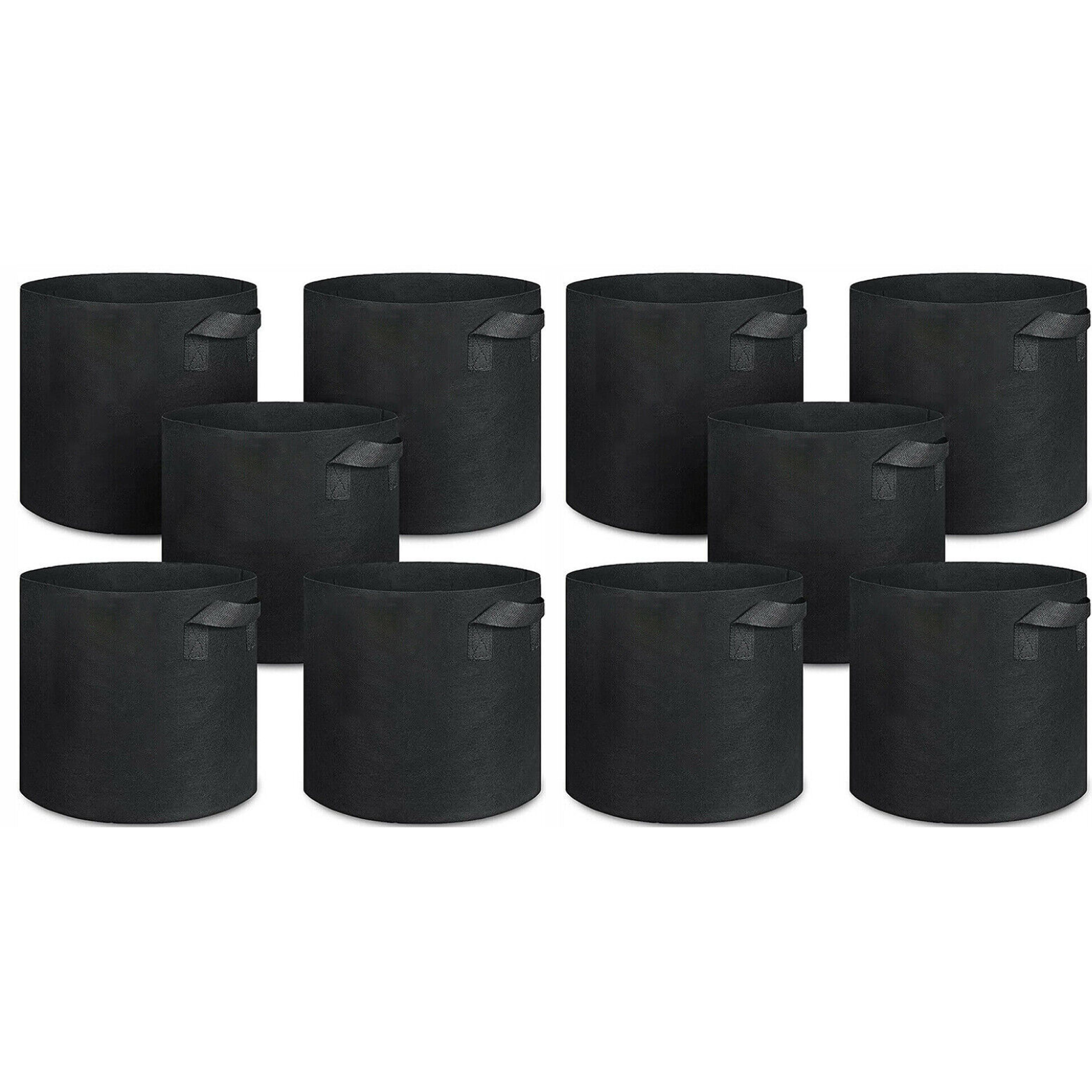 5 Gallon Breathable Planter Pots Bags 10 Pack Fabric Grow Bags